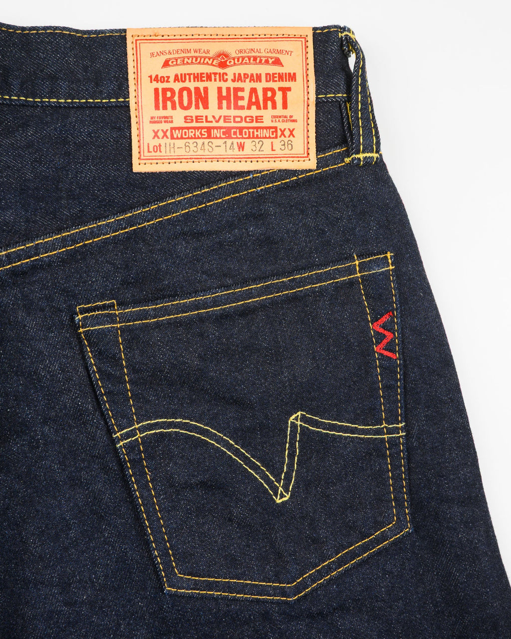 IH-634S-142 14oz Selvedge Denim Straight Cut Jeans - Indigo