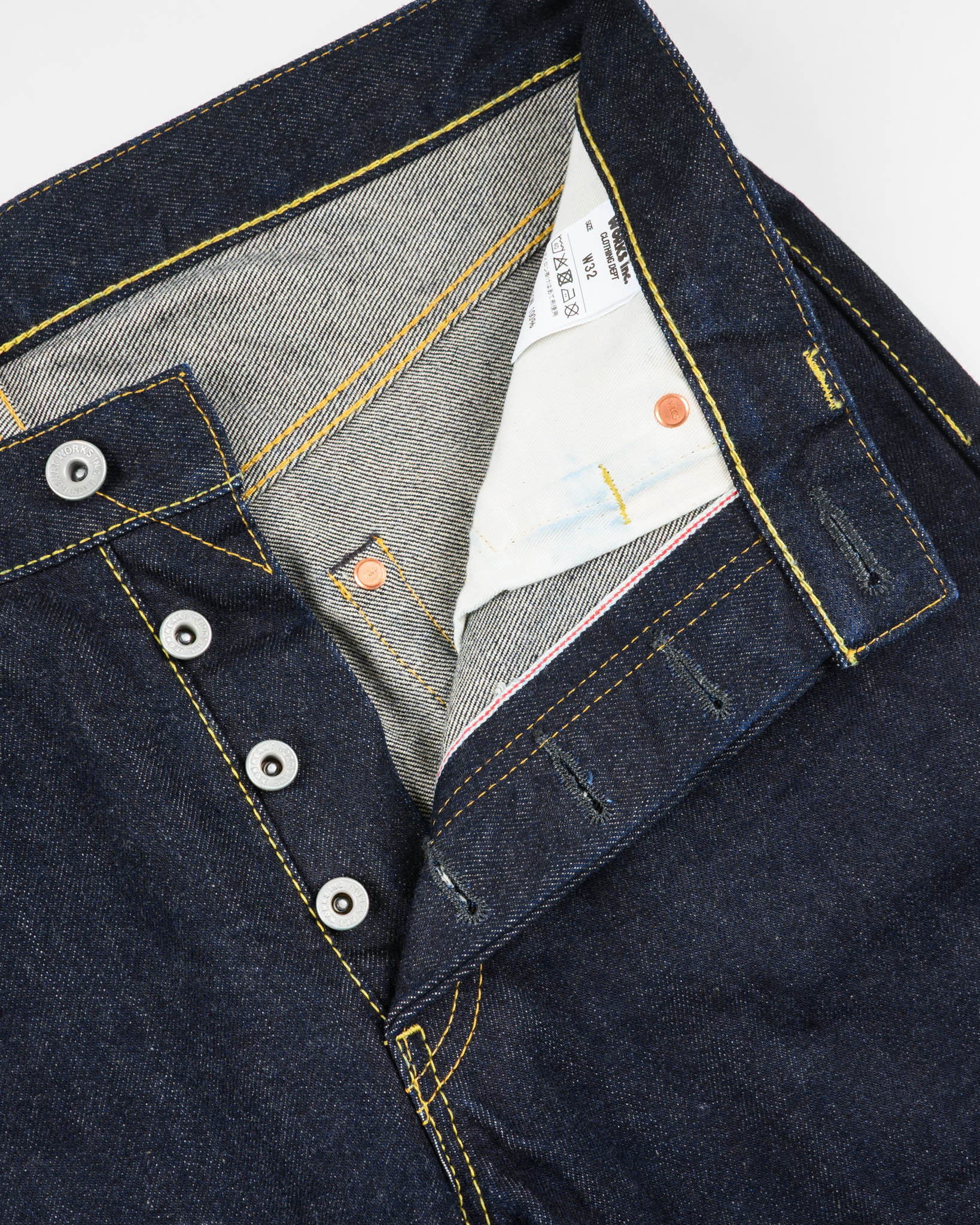 IH-634S-142 14oz Selvedge Denim Straight Cut Jeans - Indigo