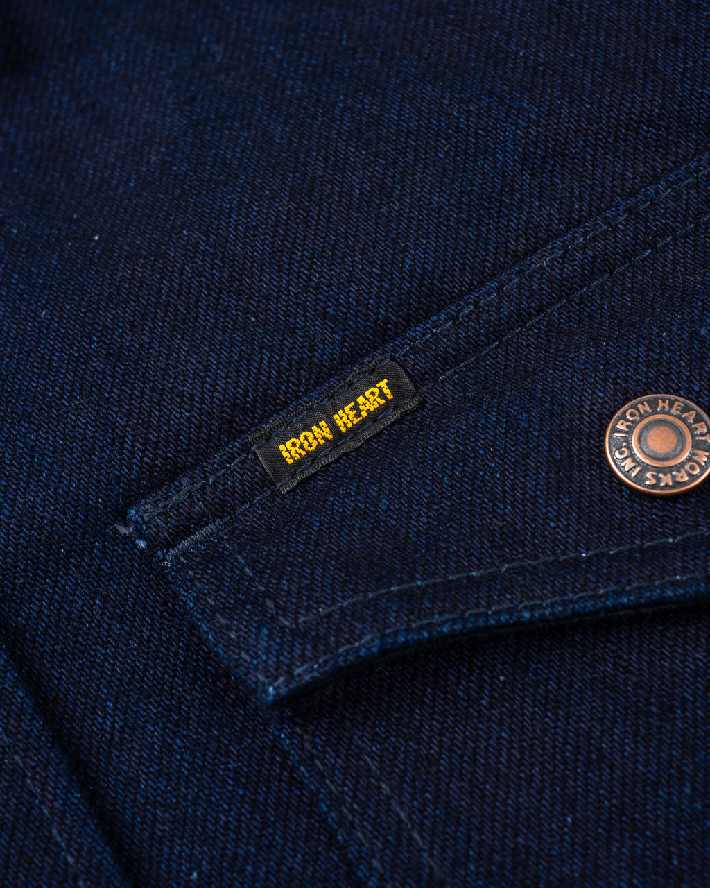 Iron Heart IHSH-409-IB 19oz Selvedge Denim CPO Shirt - Indigo/Black