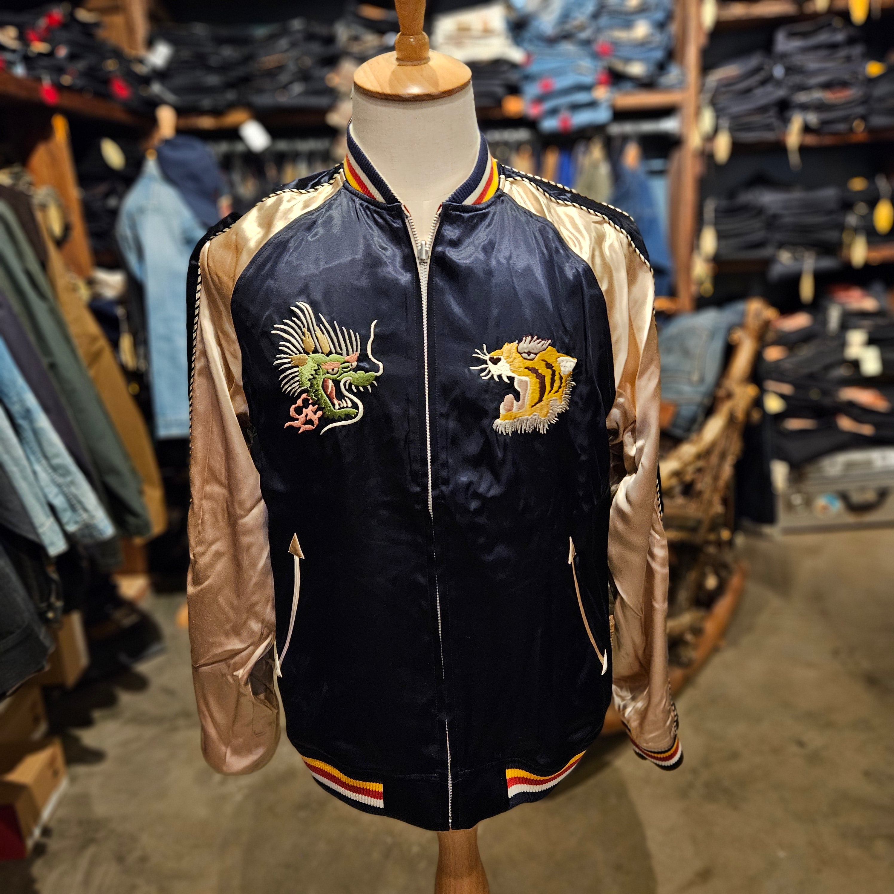 THE FLAT HEAD - FN-OJ-SV006 Souvenir Jacket Tiger & Dragon
