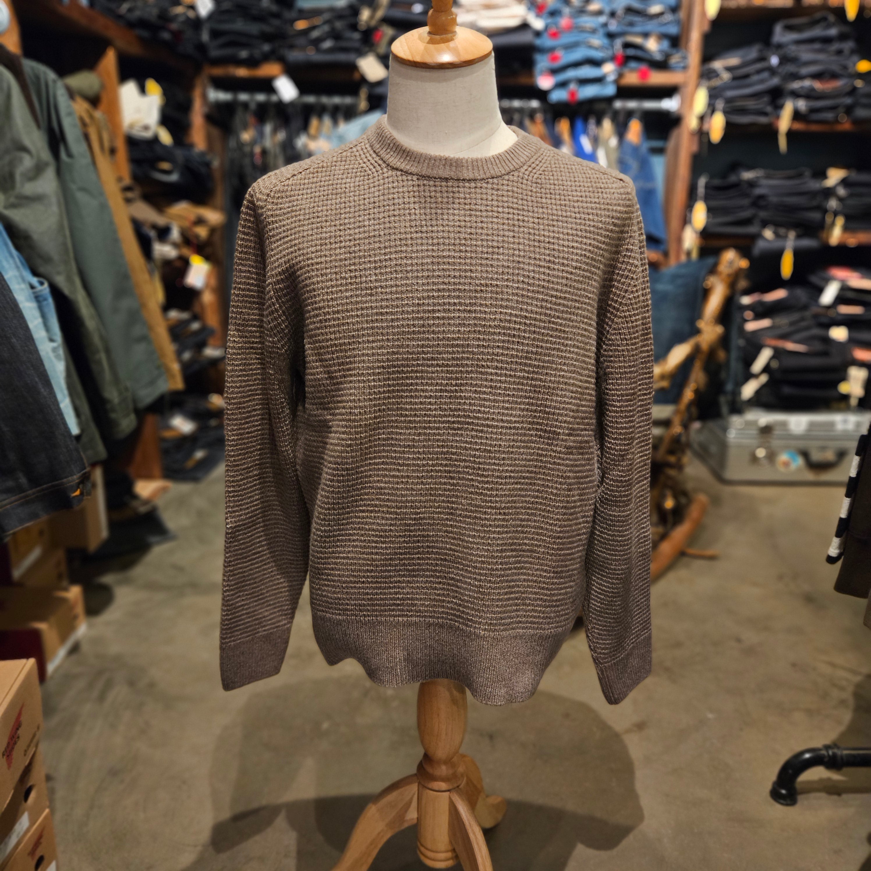 Merz b. Schwanen Merino Wool/Cashmere Waffle Knit Pullover - Grain