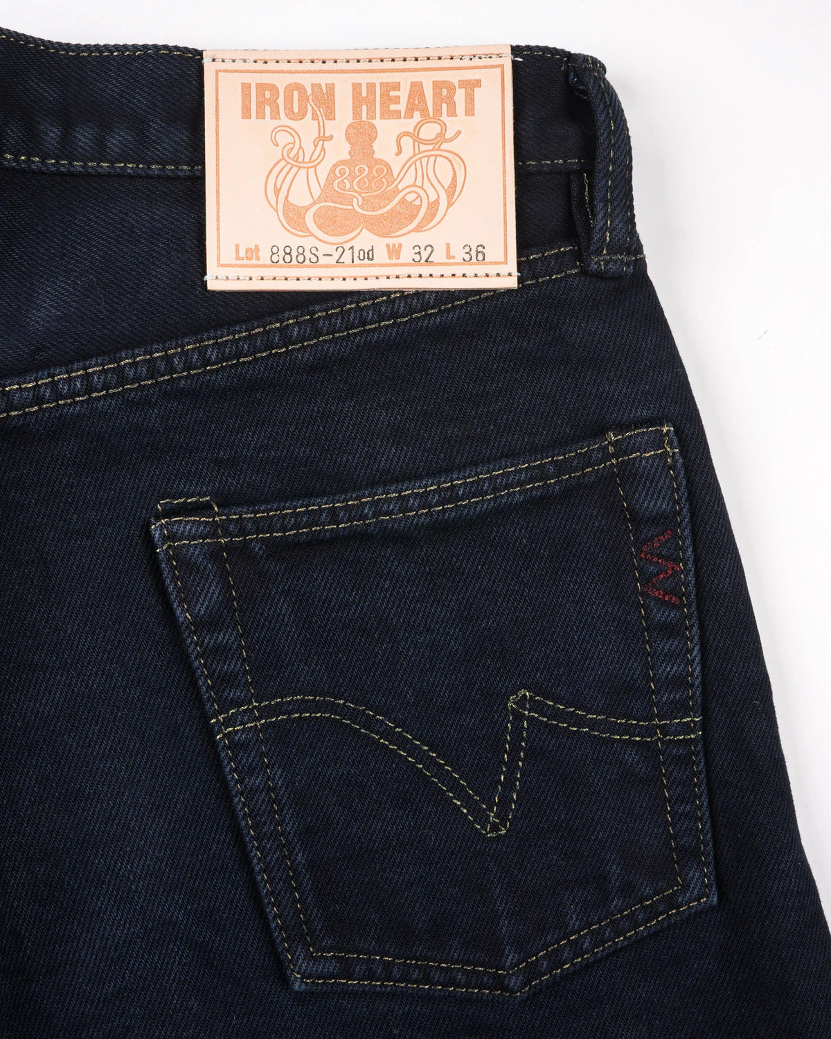 IH-888S-21od 21oz Relaxed Tapered Cut Jeans - Indigo Overdyed Black