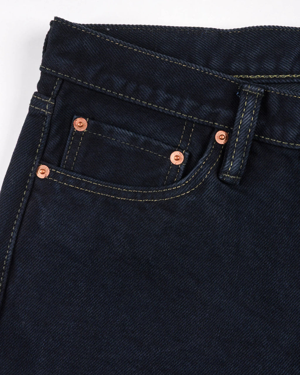 IH-888S-21od 21oz Relaxed Tapered Cut Jeans - Indigo Overdyed Black