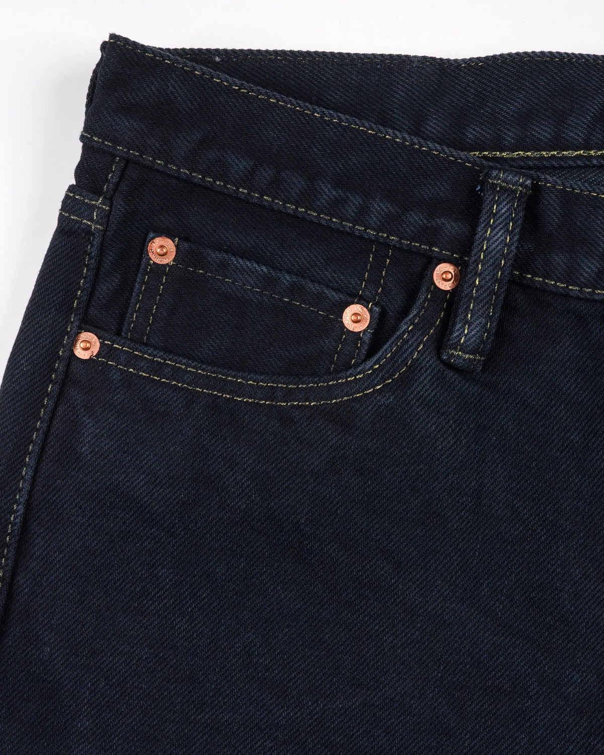 IH-888S-21od 21oz Relaxed Tapered Cut Jeans - Indigo Overdyed Black