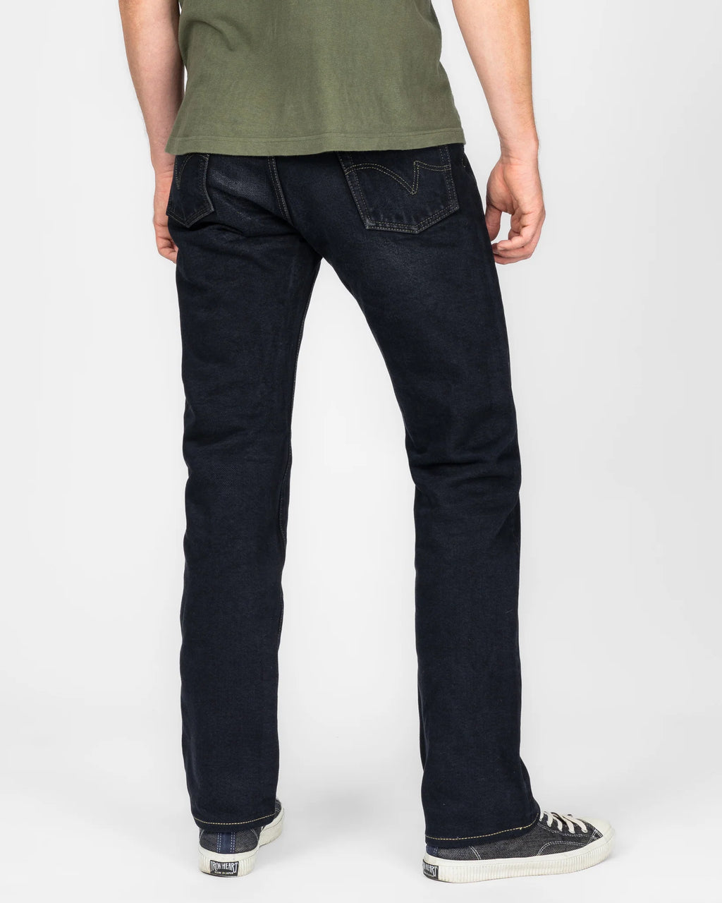 IH-888S-21od 21oz Relaxed Tapered Cut Jeans - Indigo Overdyed Black