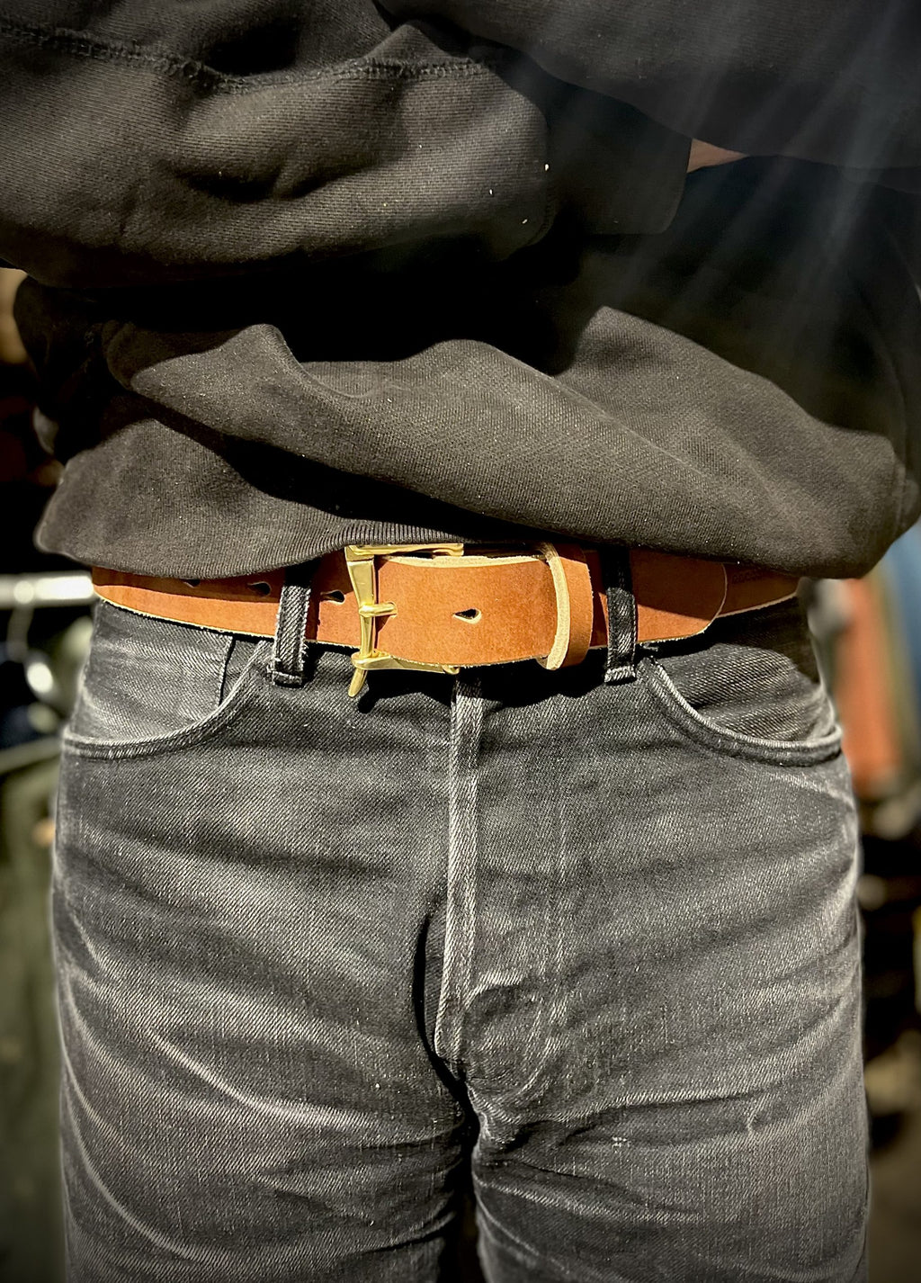 The Rope Oak Tanned Bridle Butt Quick Release Belt Dark Stain