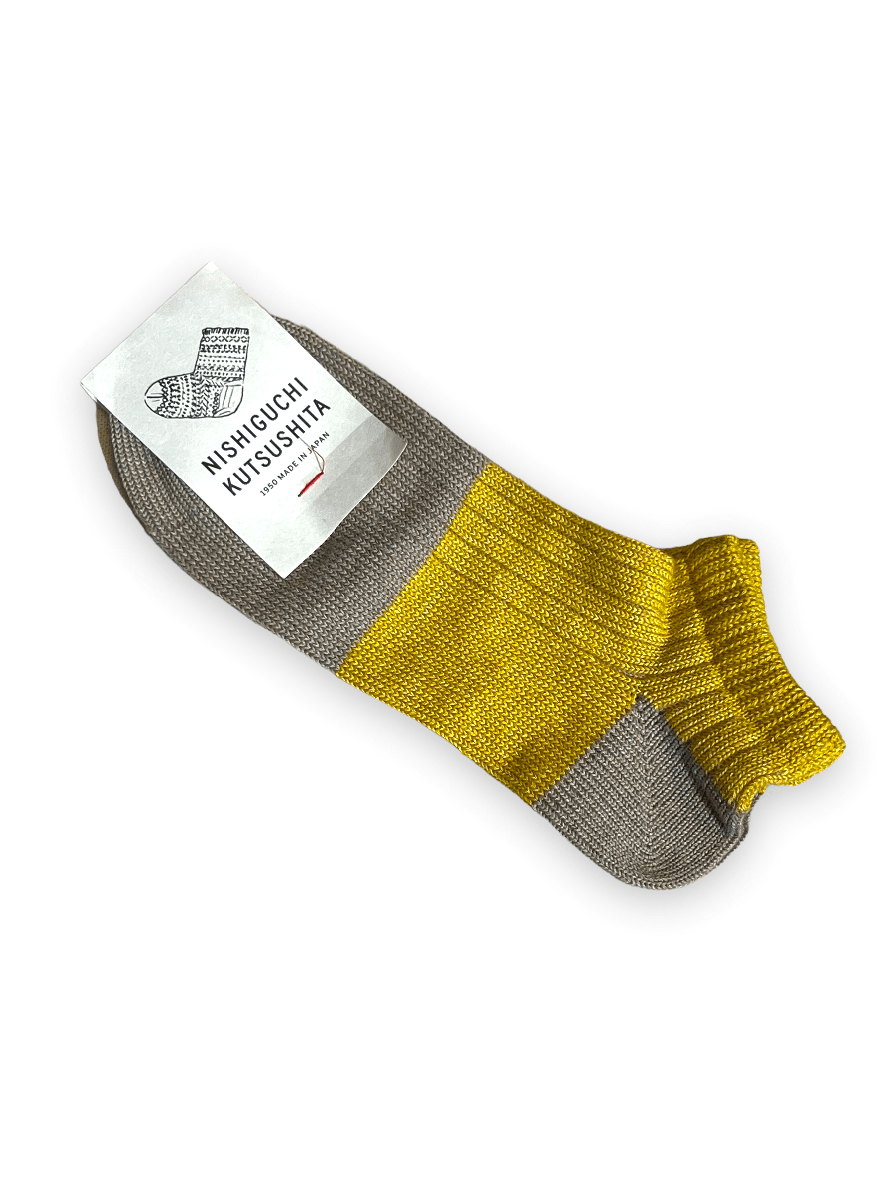 Nishiguchi Kutsushita Boston Wool/Cotton Socks Mustard