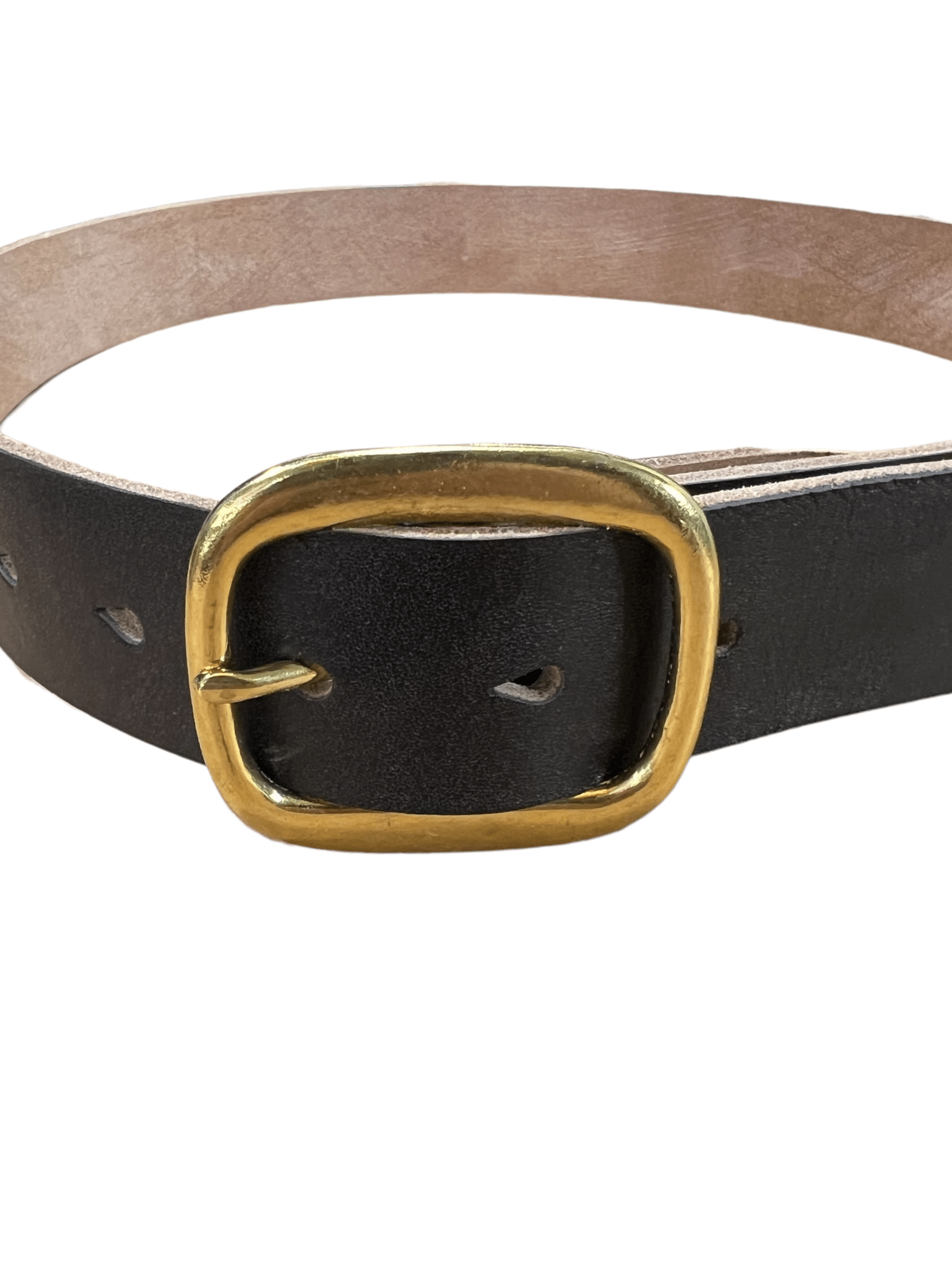 The Rope Western Brass Belt Black Overdyed