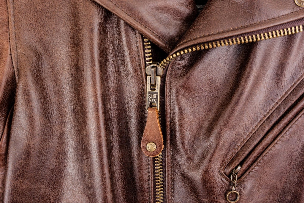 Schott 626 Perfecto Lightweight Fitted Cowhide Motorcycle Jacket - Brown