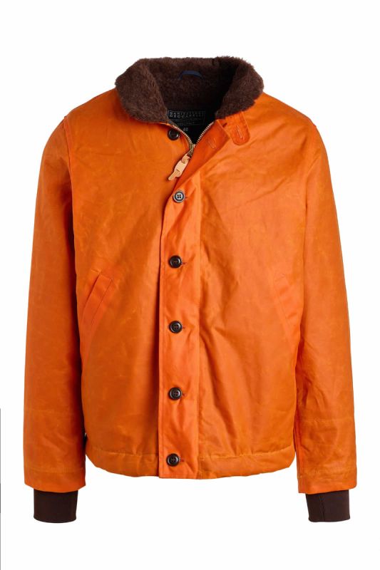 MANIFATTURA CECCARELLI - DECK JACKET WAXED CANVAS 7061-WX Orange