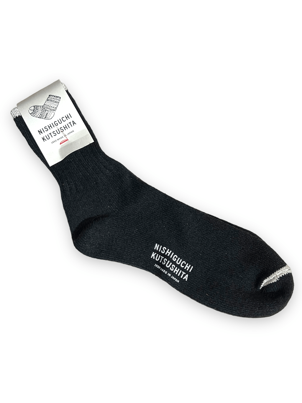 Nishiguchi Kutsushita Boston Silk/Cotton Socks Black