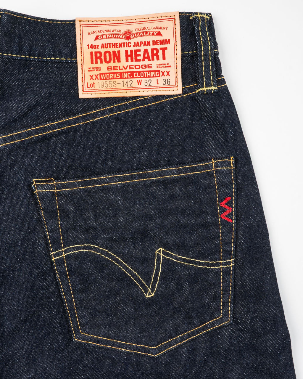 IRON HEART - IH-1955S-142 - 14oz Selvedge Denim "1955" Vintage Tapered Cut Jeans - Indigo