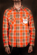 Iron Heart IHSH-318-Red 6oz Viyella Check Western Shirt
