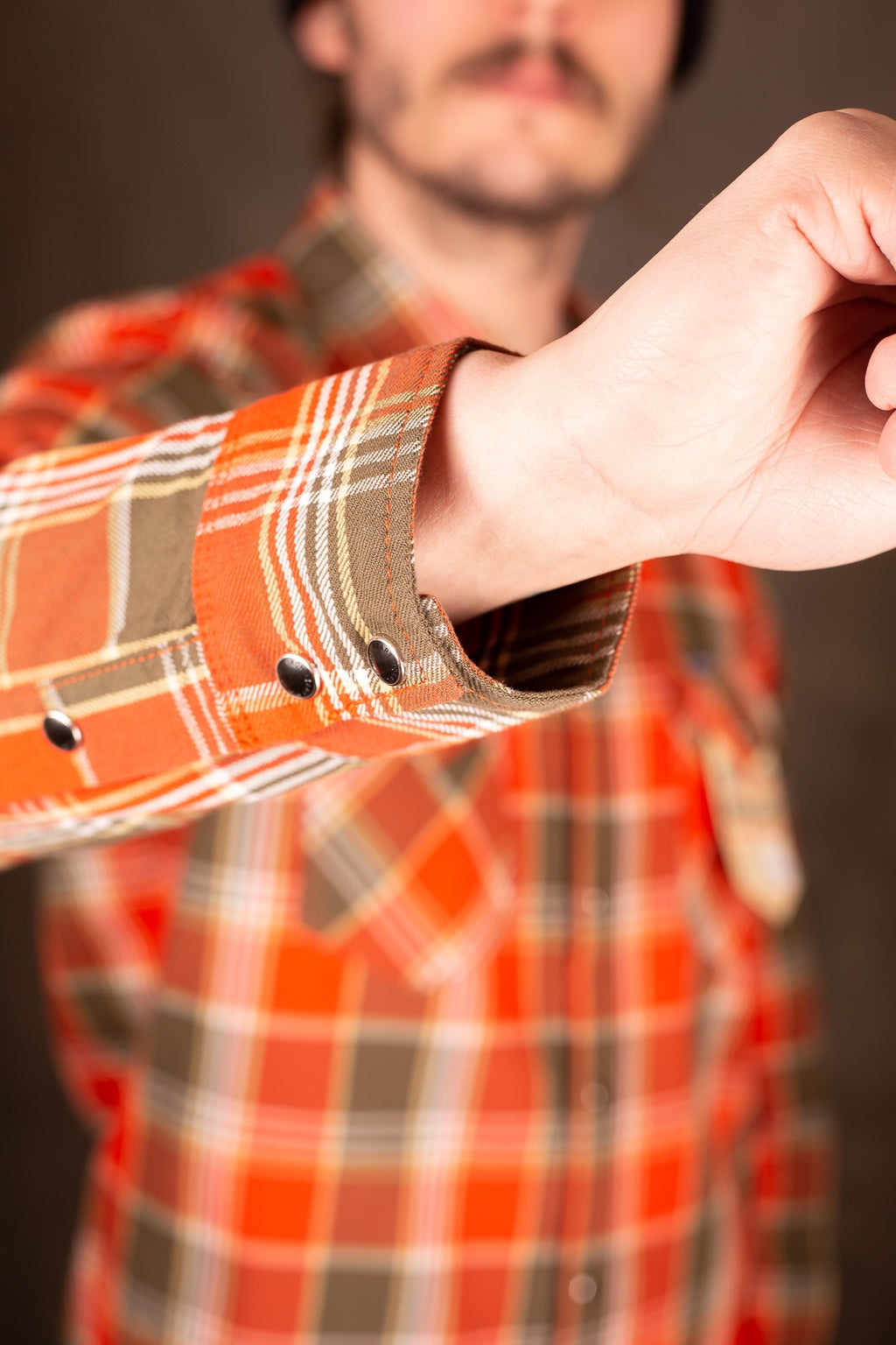 Iron Heart IHSH-318-Red 6oz Viyella Check Western Shirt