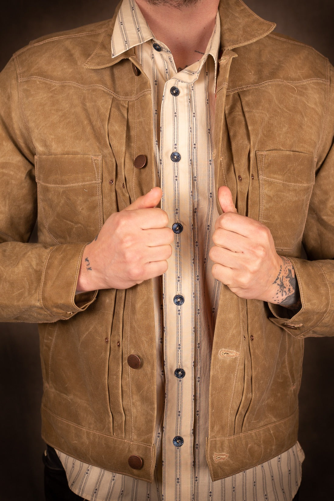 Freenote Cloth Riders Jacket Waxed Canvas Tobacco