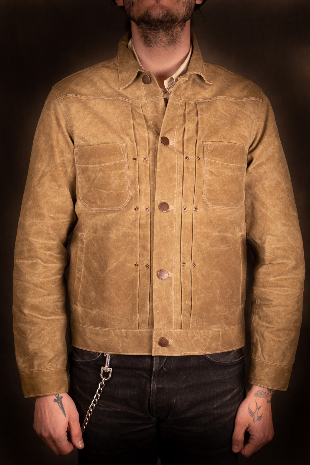 Freenote Cloth Riders Jacket Waxed Canvas Tobacco