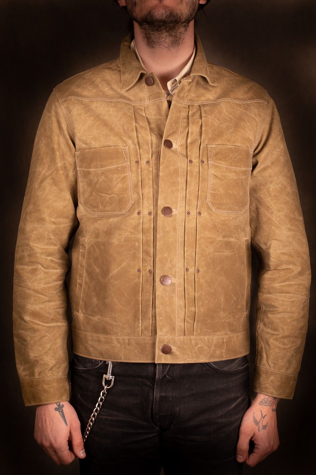 Freenote Cloth Riders Jacket Waxed Canvas Tobacco