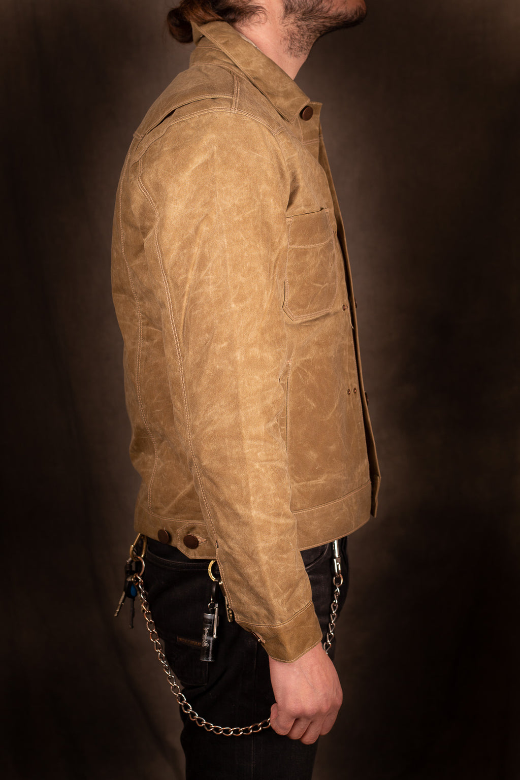 Freenote Cloth Riders Jacket Waxed Canvas Tobacco