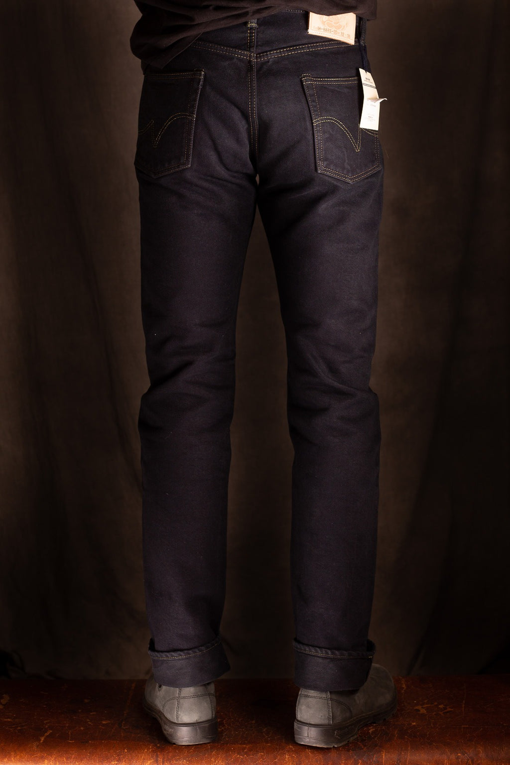 IH-888S-21od  21oz Selvedge Denim Tapered Cut Jeans - Indigo Overdyed Black