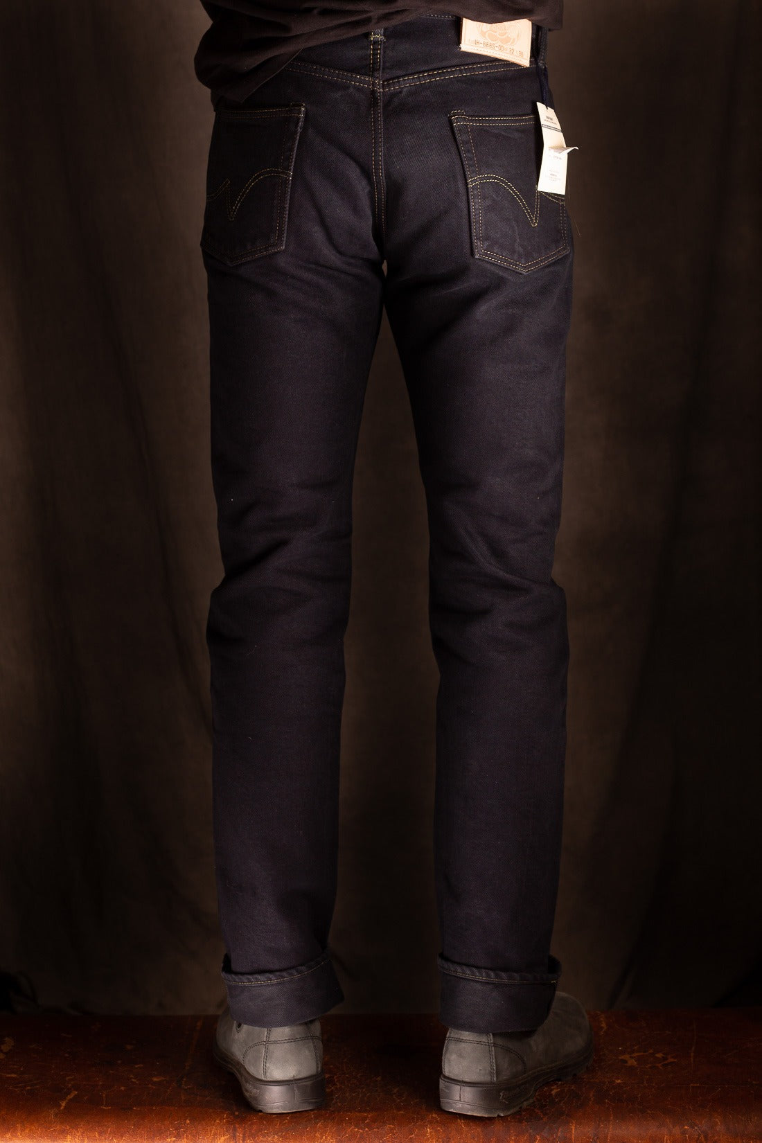 IH-888S-21od  21oz Selvedge Denim Tapered Cut Jeans - Indigo Overdyed Black