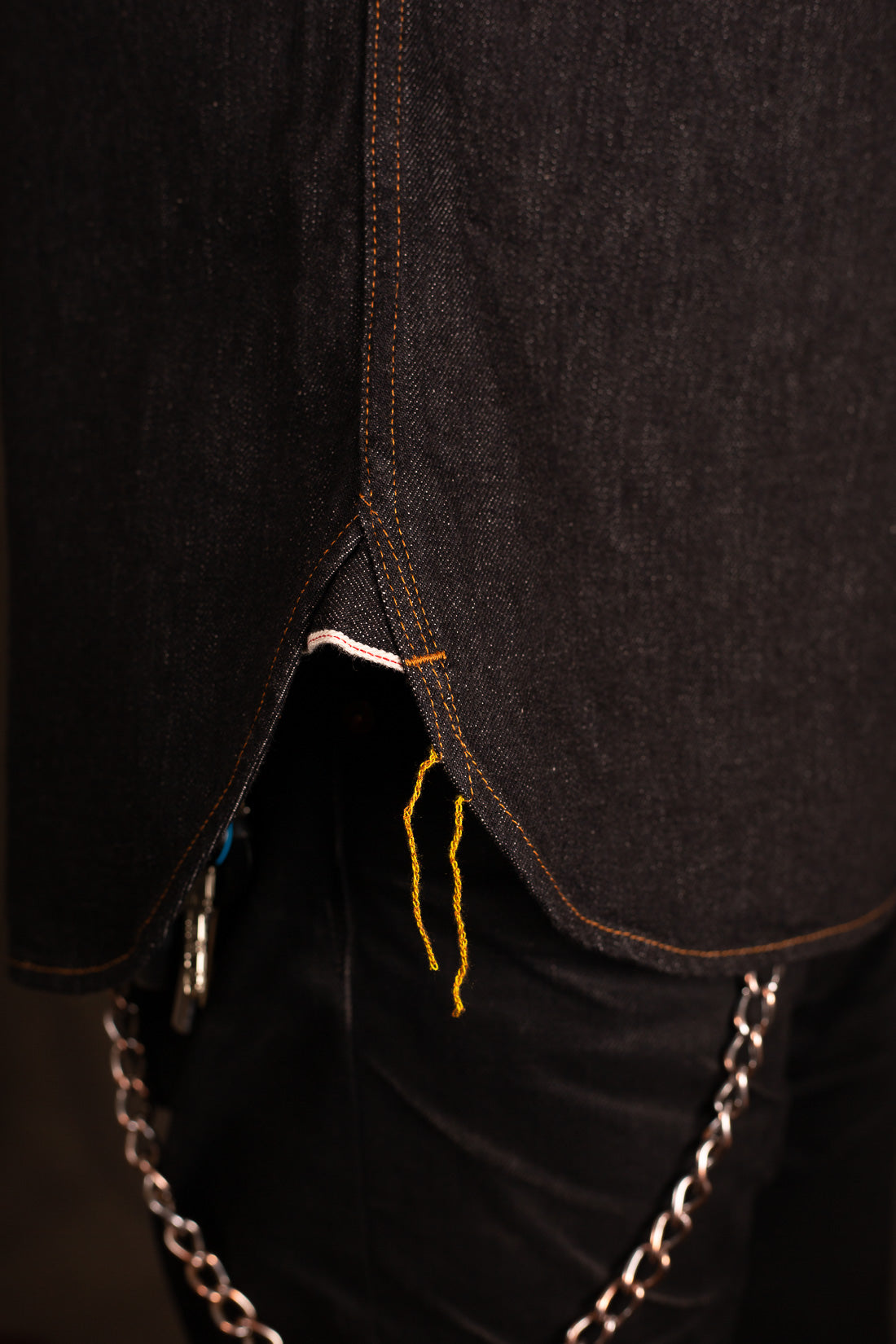 Iron Heart IHSH-33-Blk 12oz Selvedge Denim Western Shirt