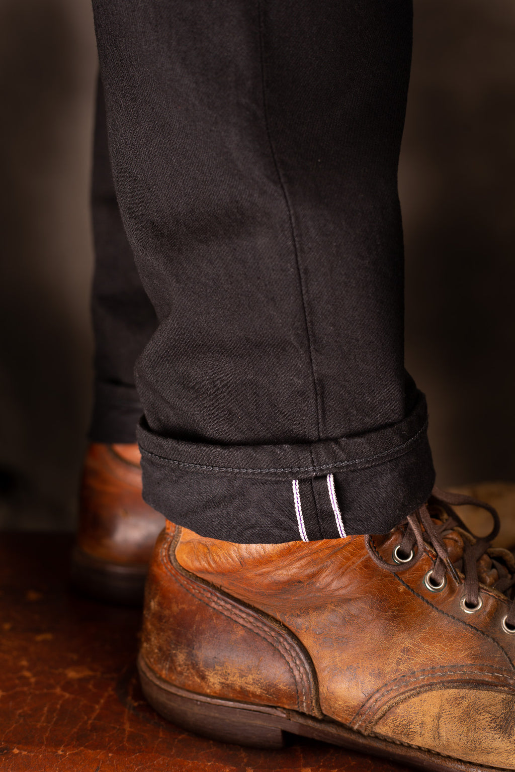 Edwin Made in Japan, Regular Tapered, 11oz Kaihara, Purple x White Selvage - Black Rinsed