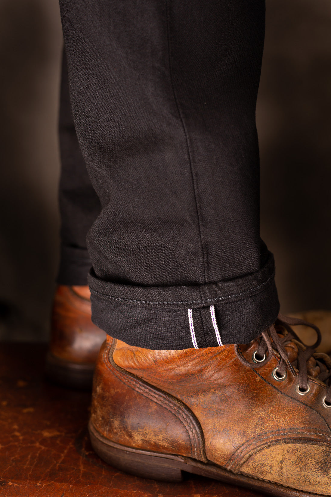 Edwin Made in Japan, Regular Tapered, 11oz Kaihara, Purple x White Selvage - Black Rinsed