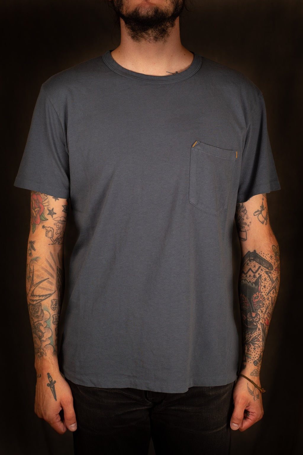 Freenote Cloth 9 Ounce Pocket T-Shirt Blue