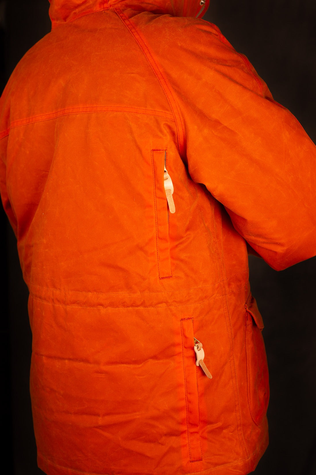 MANIFATTURA CECCARELLI - DOWN PARKA JACKET WAXED CANVAS 7026-WX ORANGE