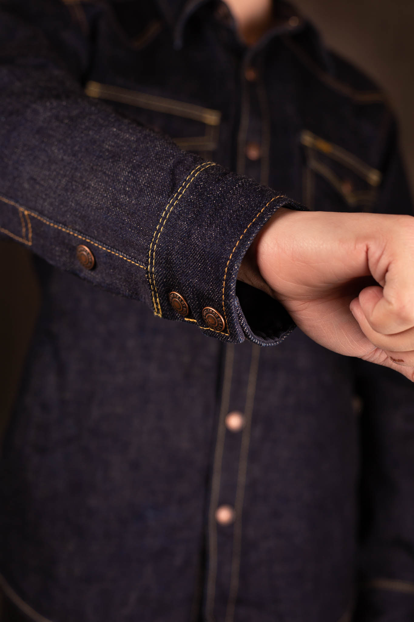 Iron Heart IHSH-292-IND - 18oz Vintage Selvedge Denim CPO Shirt - Indigo