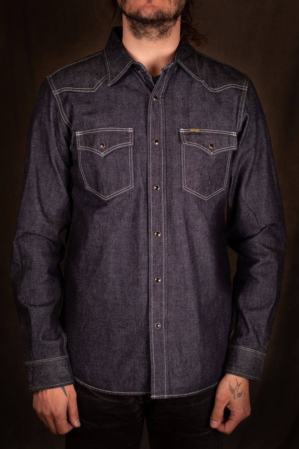 Iron Heart IHSH-320-IND 10oz Selvedge Denim Western Shirt