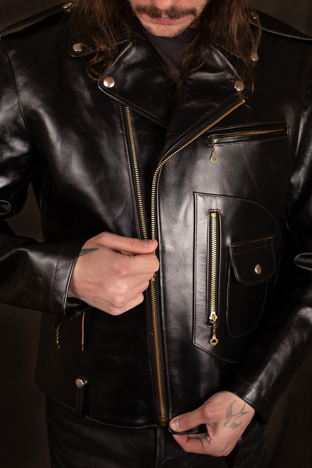 Double Helix The Innovator Horsehide Jacket Black