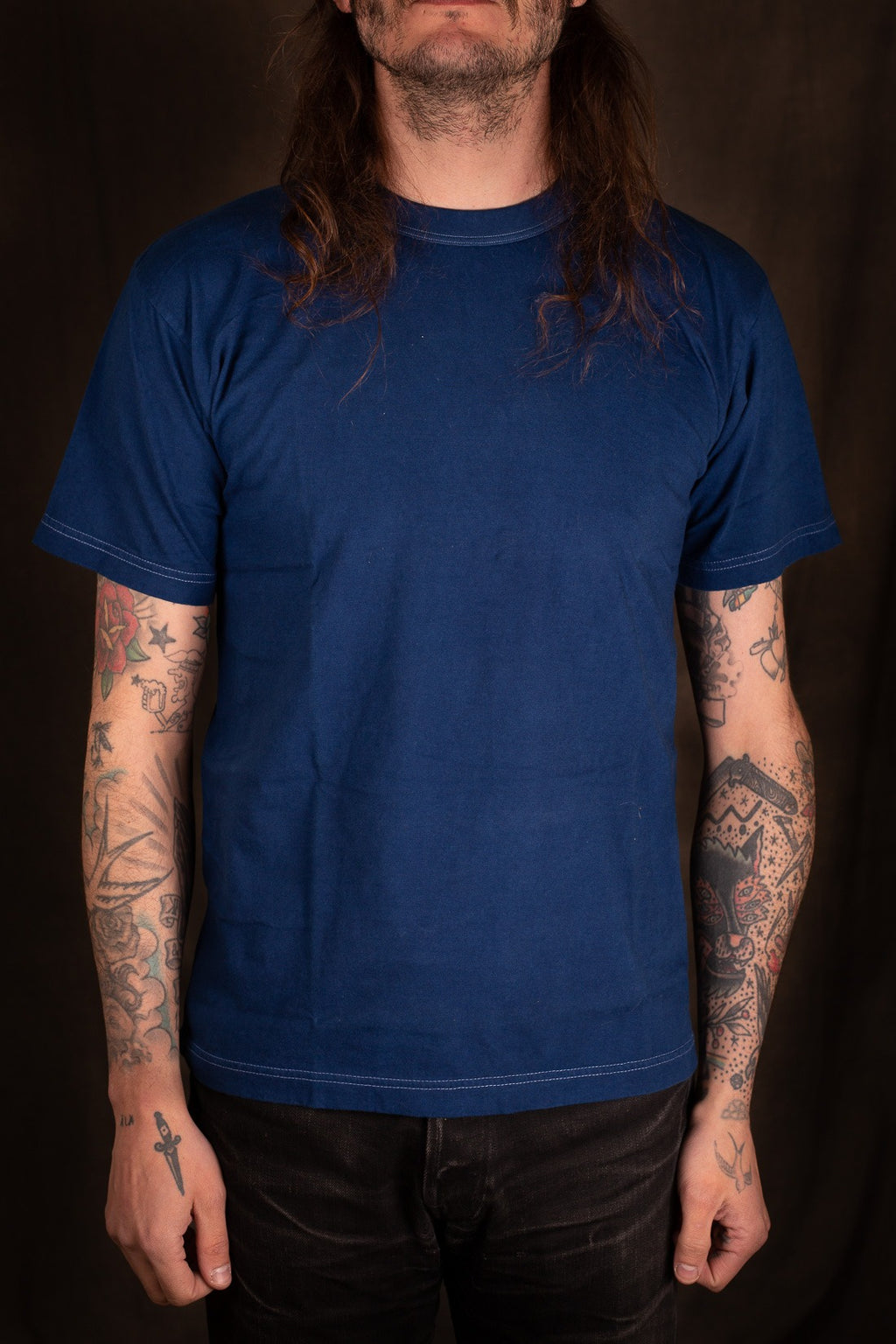 UTILITEES - UTIL-PIND - 5.5oz Loopwheel Crew Neck T-Shirt - Pure Indigo ( ONLINE ONLY )