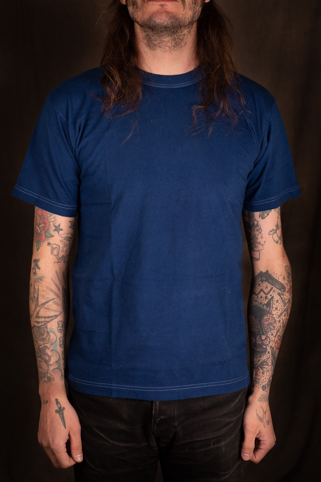 UTILITEES - UTIL-PIND - 5.5oz Loopwheel Crew Neck T-Shirt - Pure Indigo ( ONLINE ONLY )