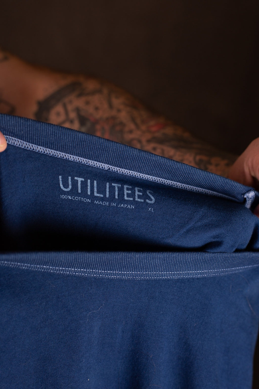 UTILITEES - UTIL-PIND - 5.5oz Loopwheel Crew Neck T-Shirt - Pure Indigo ( ONLINE ONLY )