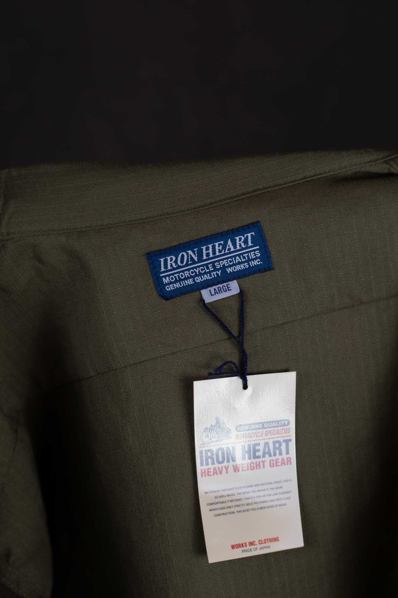 Iron Heart - IHSH-286-OLV - Ripstop Short Sleeved Mechanic Shirt - Olive Green ( ONLINE ONLY! )