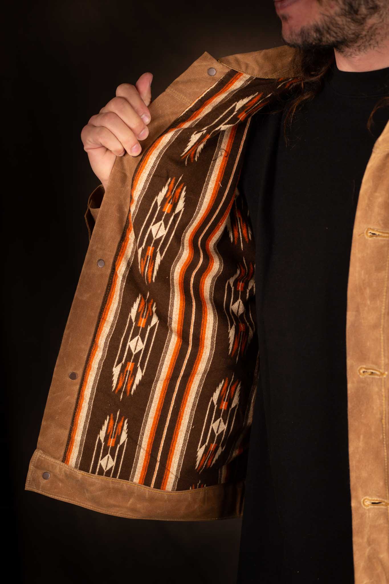 Freenote Cloth Riders Jacket Waxed Canvas Rust / Brown Lining