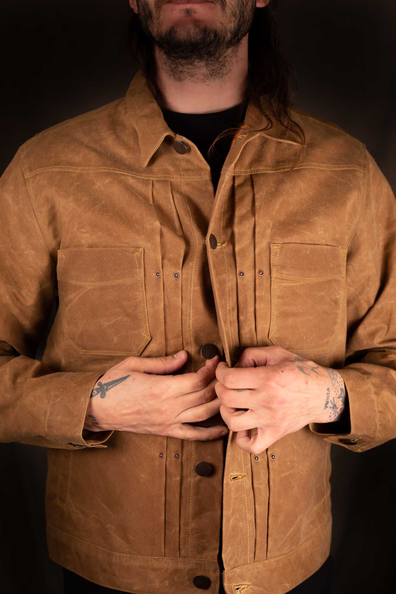 Freenote Cloth Riders Jacket Waxed Canvas Rust / Brown Lining