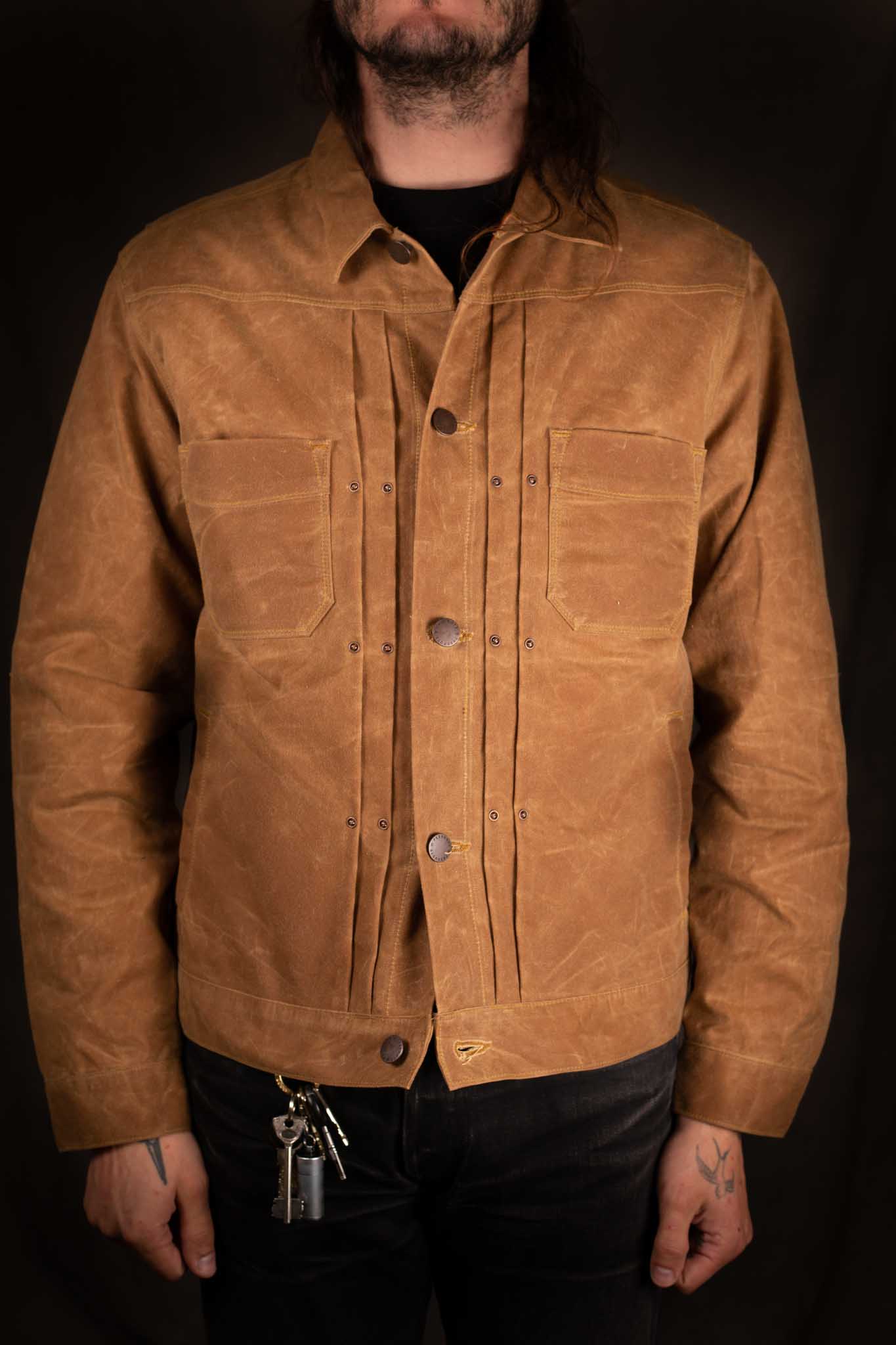 Freenote Cloth Riders Jacket Waxed Canvas Rust / Brown Lining