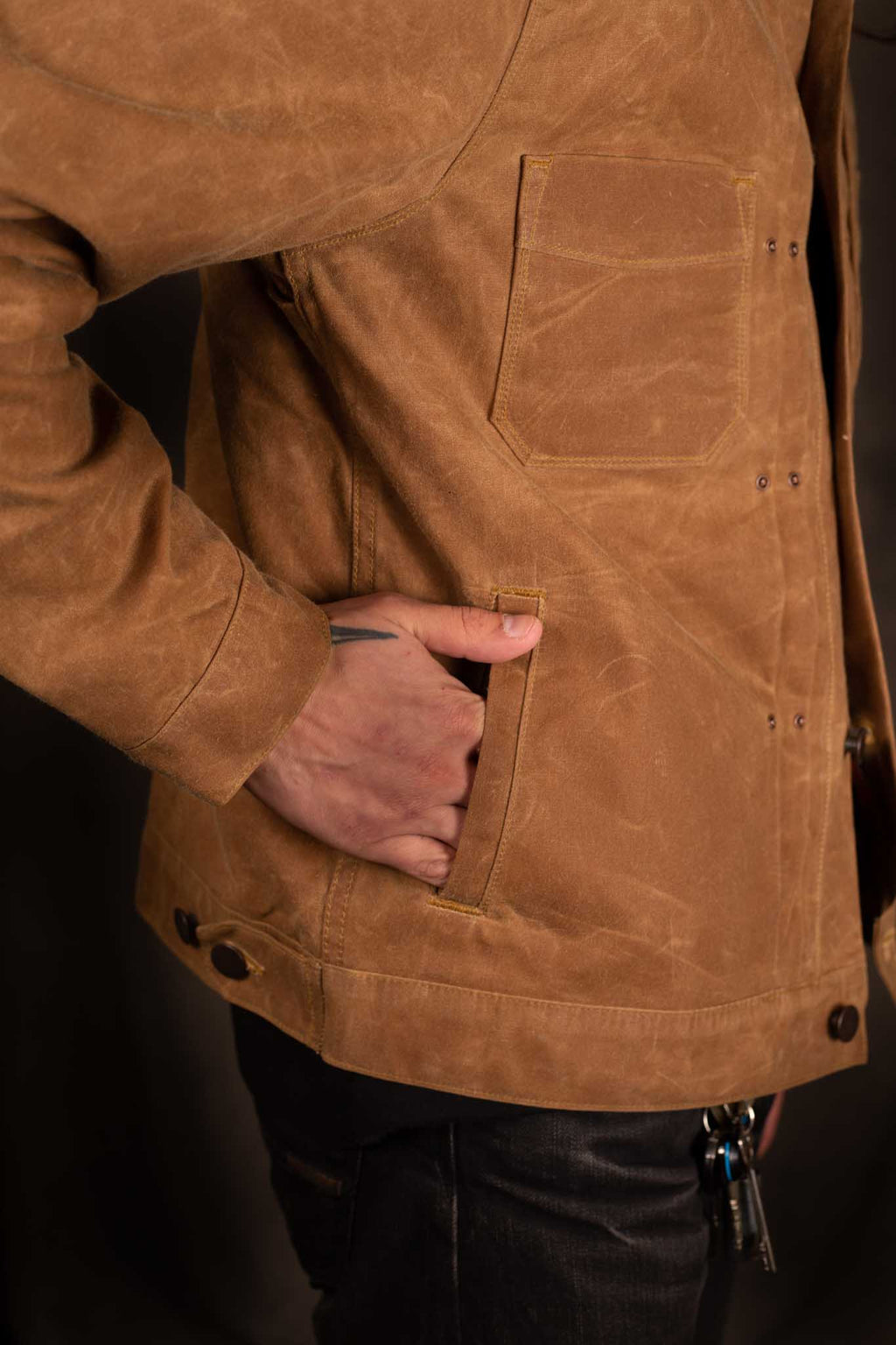 Freenote Cloth Riders Jacket Waxed Canvas Rust / Black Lining