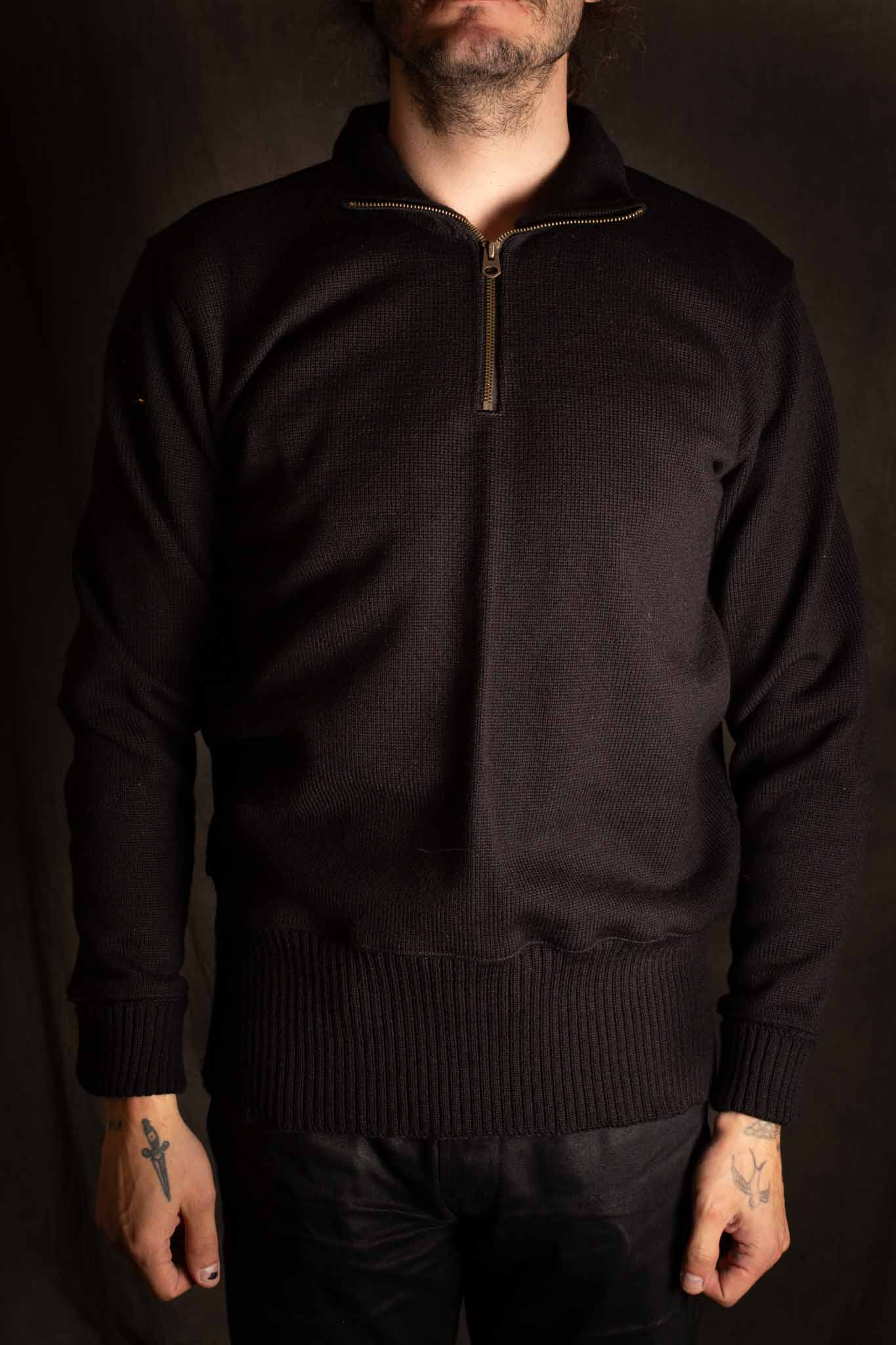 Dehen Motorcycle Sweater - Black
