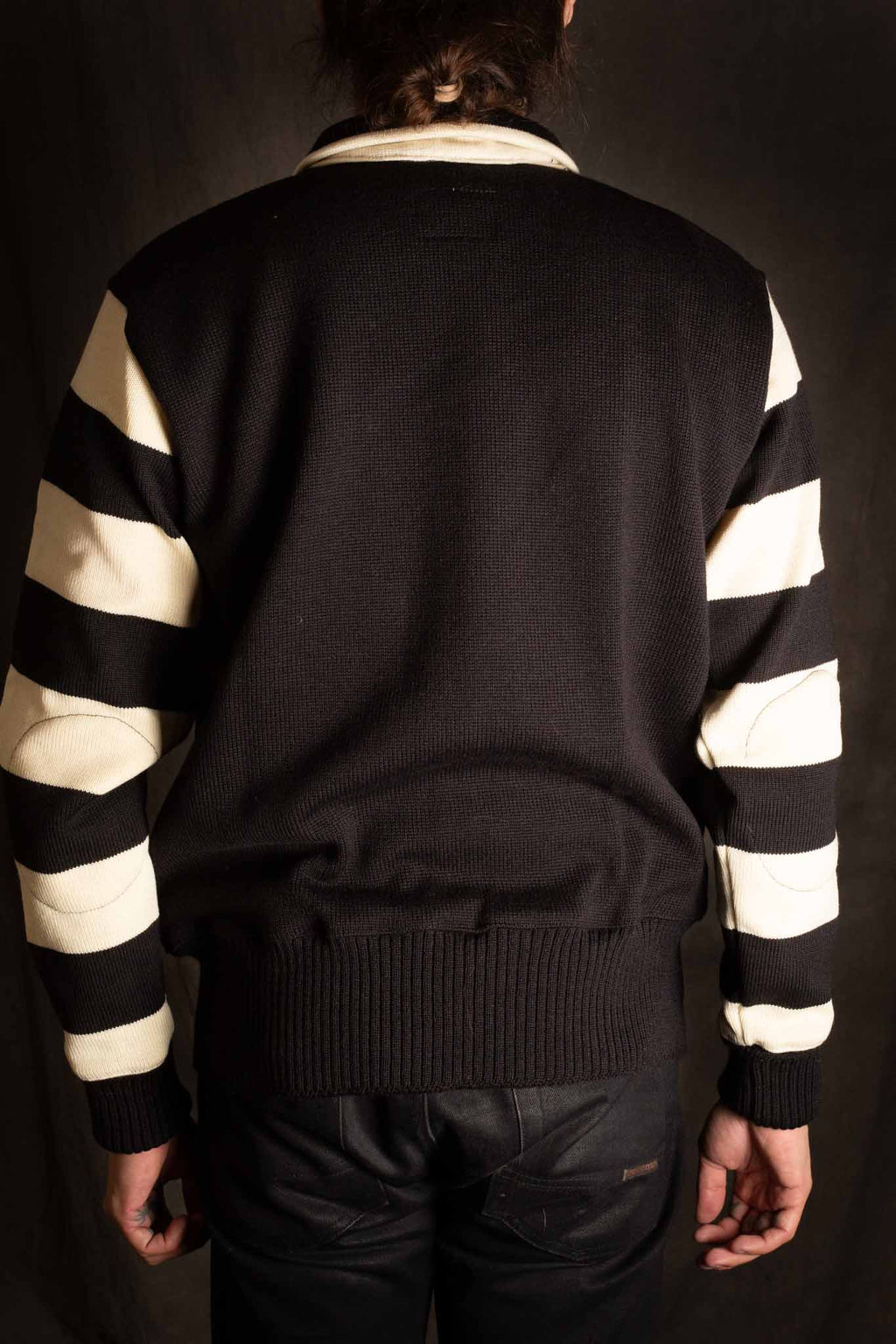 Dehen Motorcycle Sweater - Black / Off White