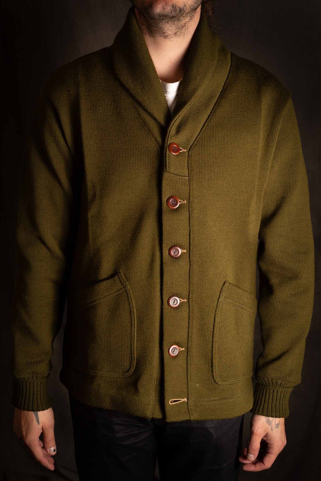 Dehen Shawl Sweater Coat 2.0 - Loden