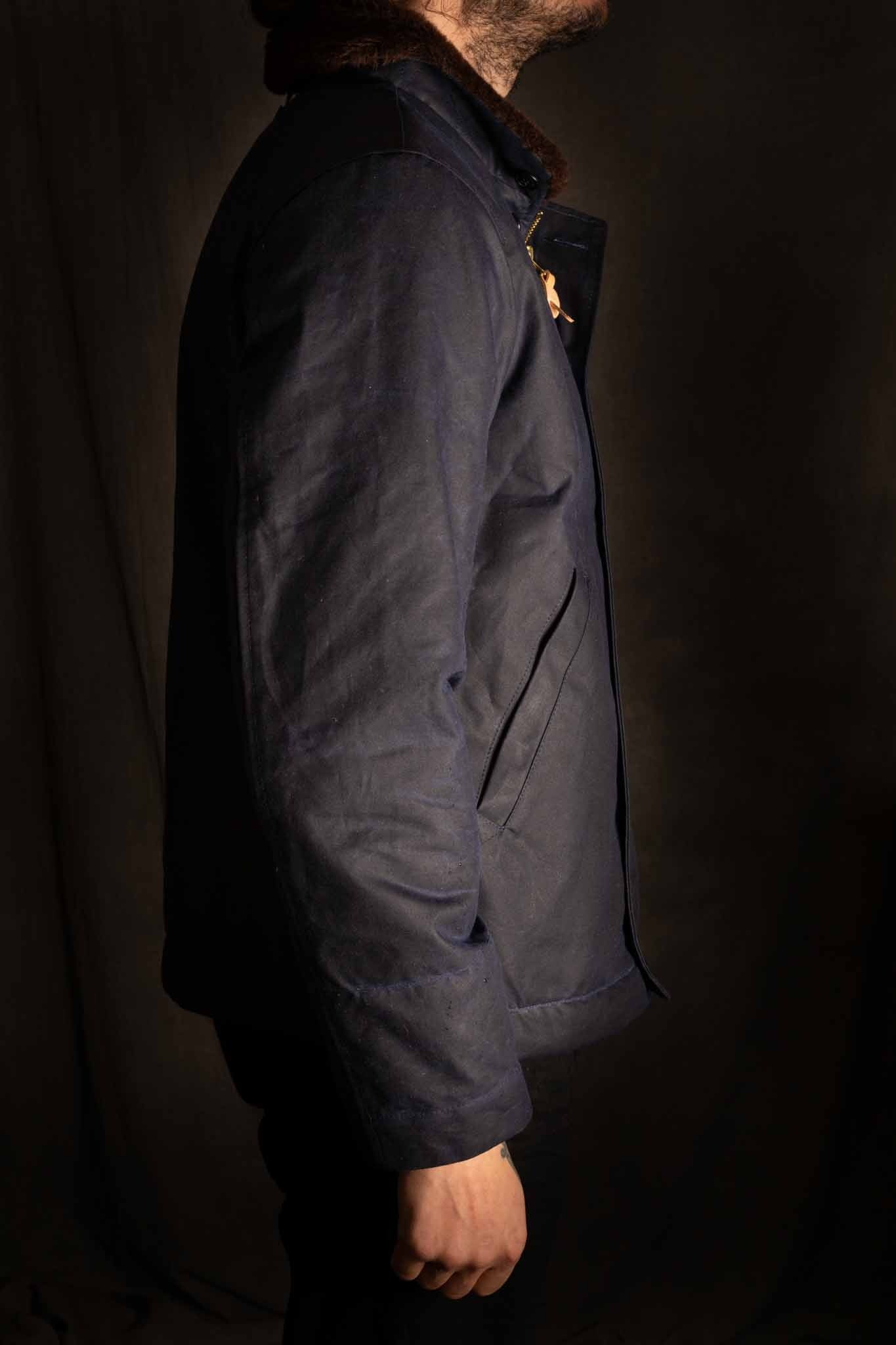 MANIFATTURA CECCARELLI - DECK JACKET WAXED CANVAS 7061-WX NAVY