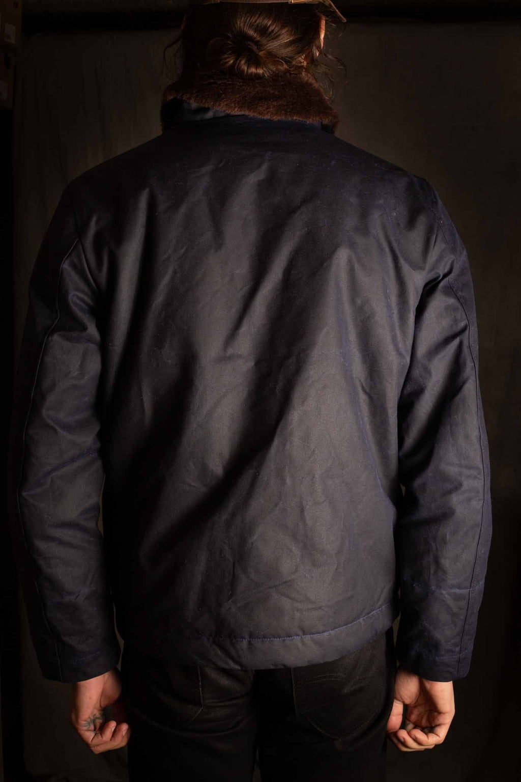 MANIFATTURA CECCARELLI - DECK JACKET WAXED CANVAS 7061-WX NAVY