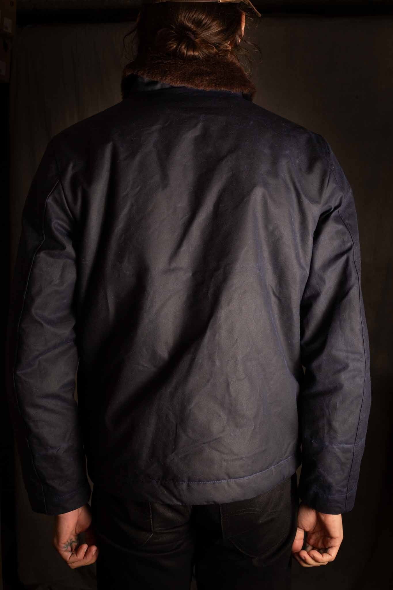 MANIFATTURA CECCARELLI - DECK JACKET WAXED CANVAS 7061-WX NAVY