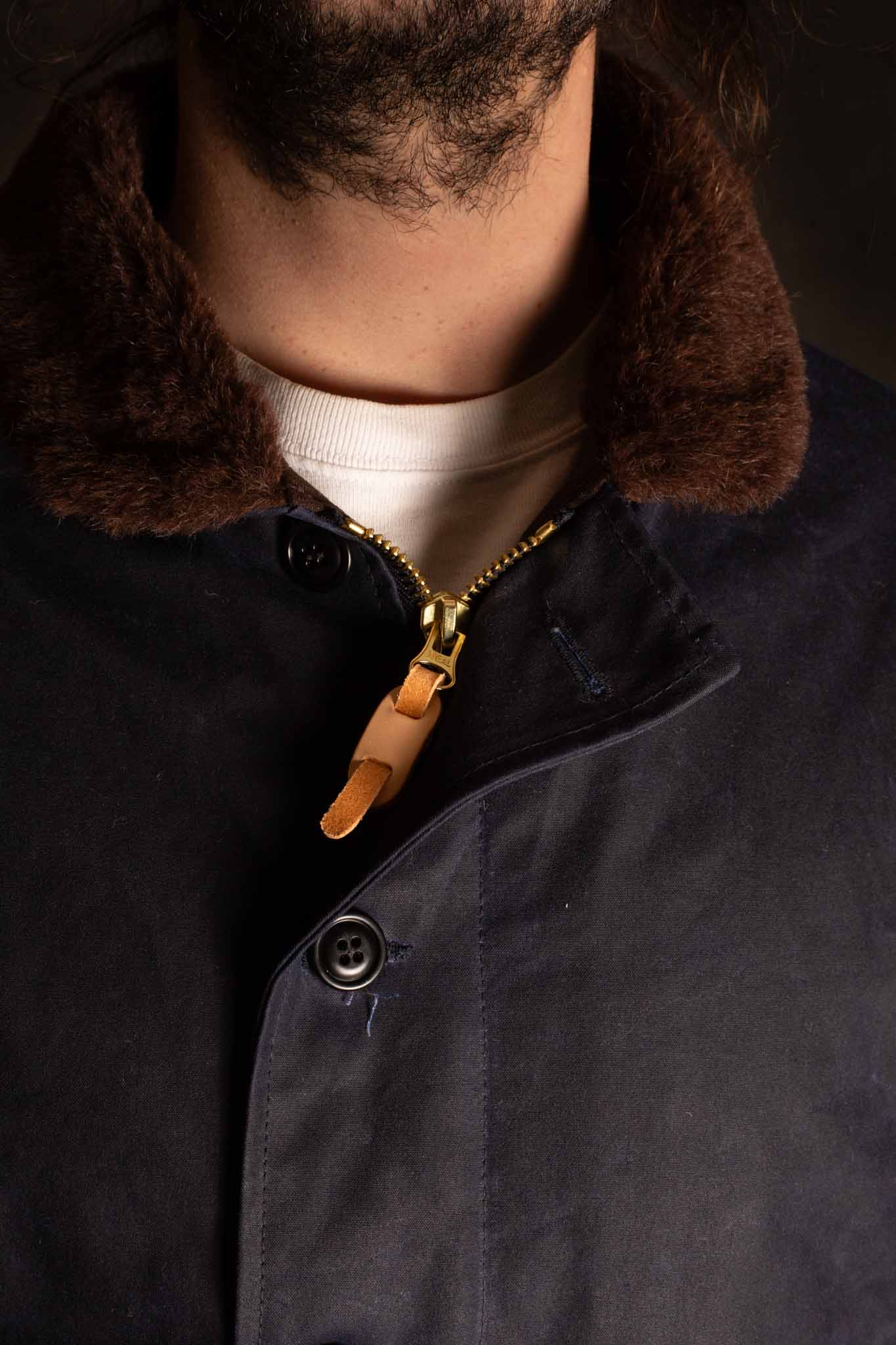 MANIFATTURA CECCARELLI - DECK JACKET WAXED CANVAS 7061-WX NAVY