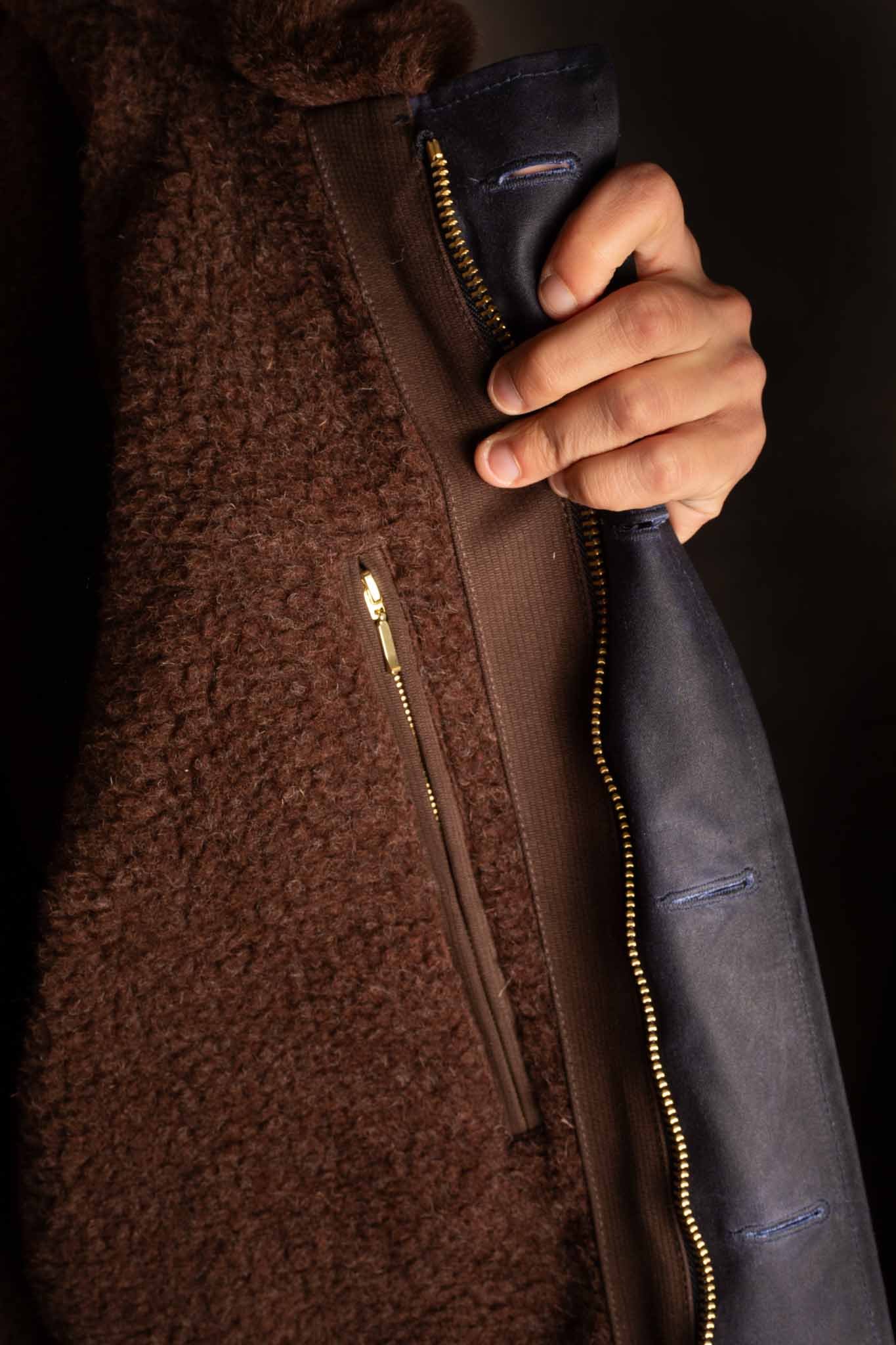 MANIFATTURA CECCARELLI - DECK JACKET WAXED CANVAS 7061-WX NAVY