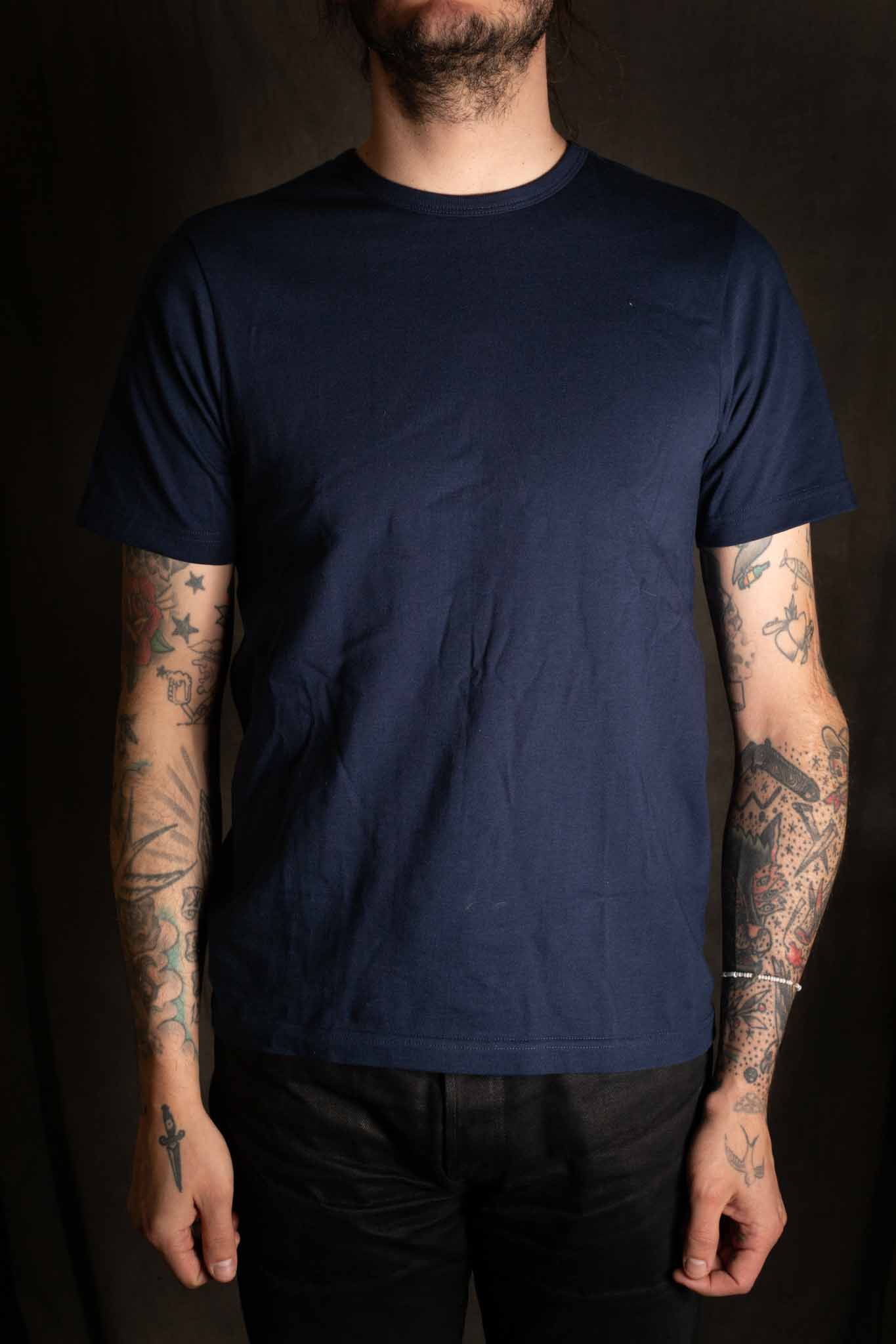 Merz b. Schwanen 1950S MEN’S LOOPWHEELED T-SHIRT, 5,5OZ, CLASSIC FIT - INK BLUE