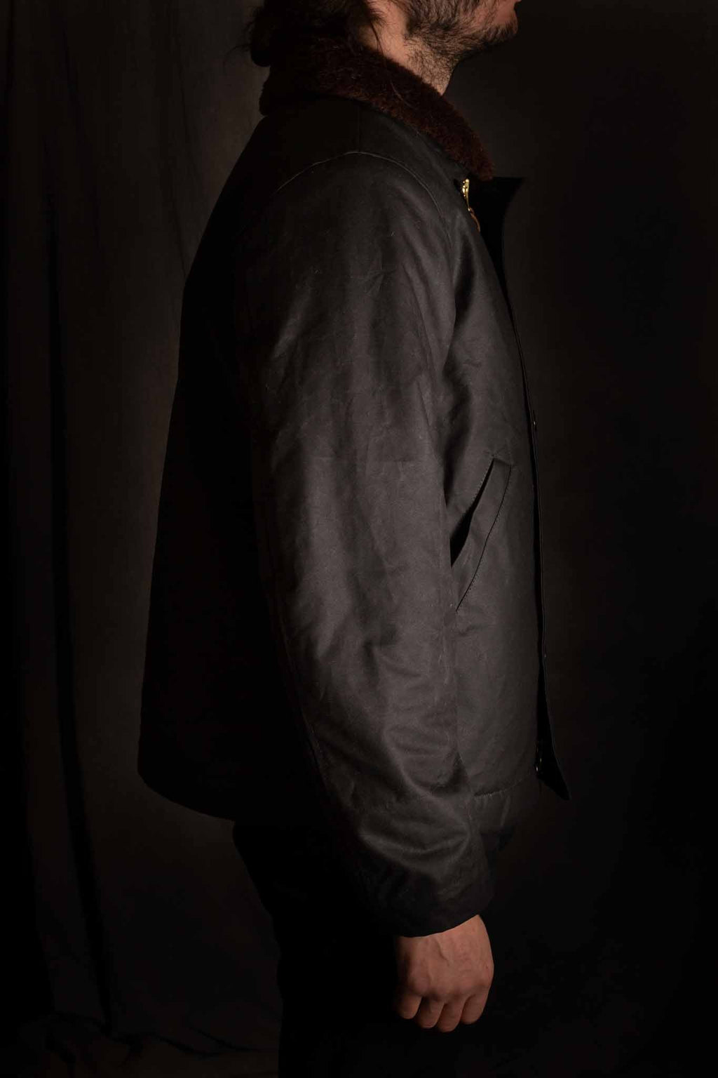 MANIFATTURA CECCARELLI - DECK JACKET WAXED CANVAS 7061-WX Black